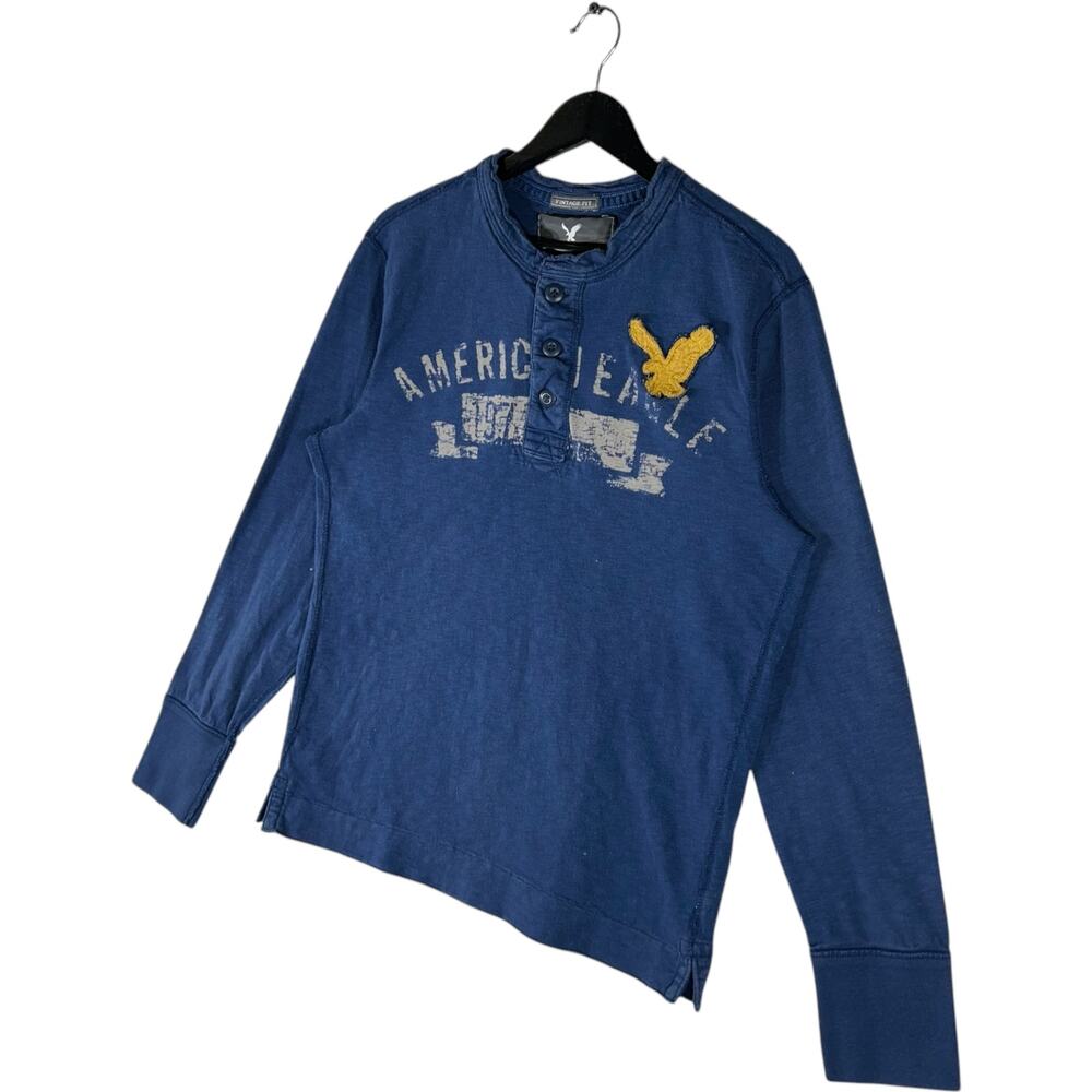 American Eagle Patch Spell Out Henley Long Sleeve - image 3